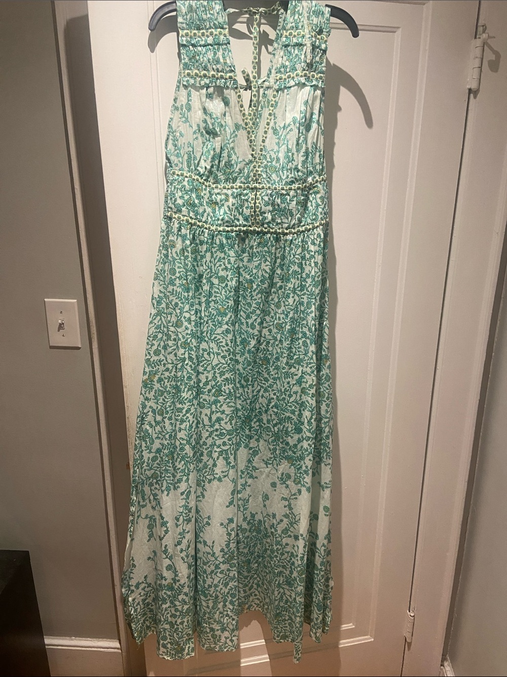 Poupette St. Barth Mint and White Floral Maxi Dress